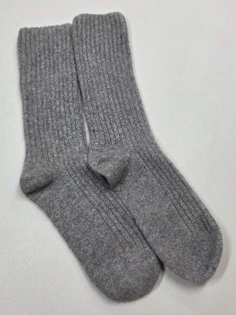 Men's Ribbed Crew Socks - Gray